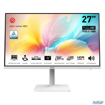 Msi Modern 27" Md2712pw белый {ips 1920x1080 100hz 1ms 1000:1 300cd 178/178 Hdmi1.4 Usb-c Speaker Ha