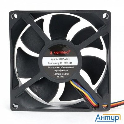 Gembird Вентилятор для корпуса 80x80x25, втулка, 4 Pin, провод 30 см (d8025sm-4)
