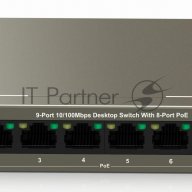 Коммутатор 9port 10/100m Poe Tef1109p-8-63w Tenda