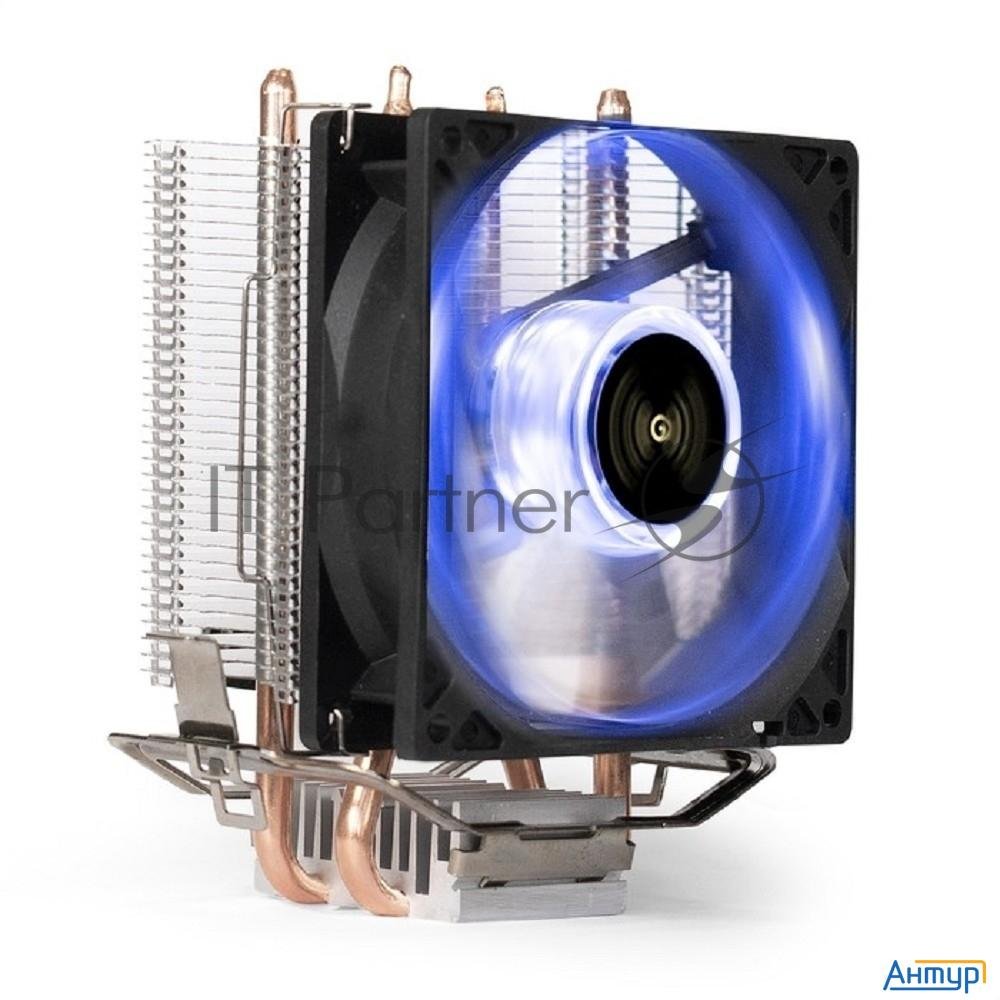Кулер Exegate Ex286297rus Wizard Exx200-pwm.blue (al+copper, 2 тепл.трубки, Lga775/1150/1151/1155/11
