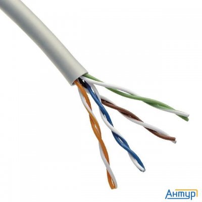 Rexant (02-0005 ) Кабель витая пара U/utp, Cat 5e, Pvc, 4х2х0,52 мм, 24awg, Indoor, Solid, серый, 30