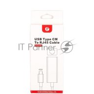 Vcom Du320m Кабель-переходник Usb 3.1 Type-c -->rj-45 1000mbps Ethernet, Aluminum Shell, 0.15м Vcom