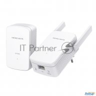 Комплект гигабитных Wi-fi адаптеров Mercusys Powerline Av1000 Powerline Kit With 300mbps Wi-fi, Plug