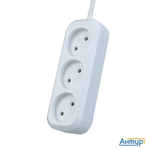 Perfeo Сетевой удлинитель без заземления "ru Power", Pf_b4062 (3,0м, 3 розетки, белый (Р16-012))